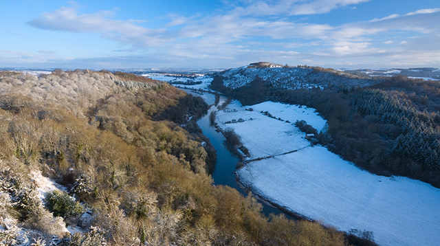 Wye Valley in Winter at Symonds Yat in Herefordshire, England, UK